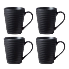 Ridge Black Mugs, Set of 4