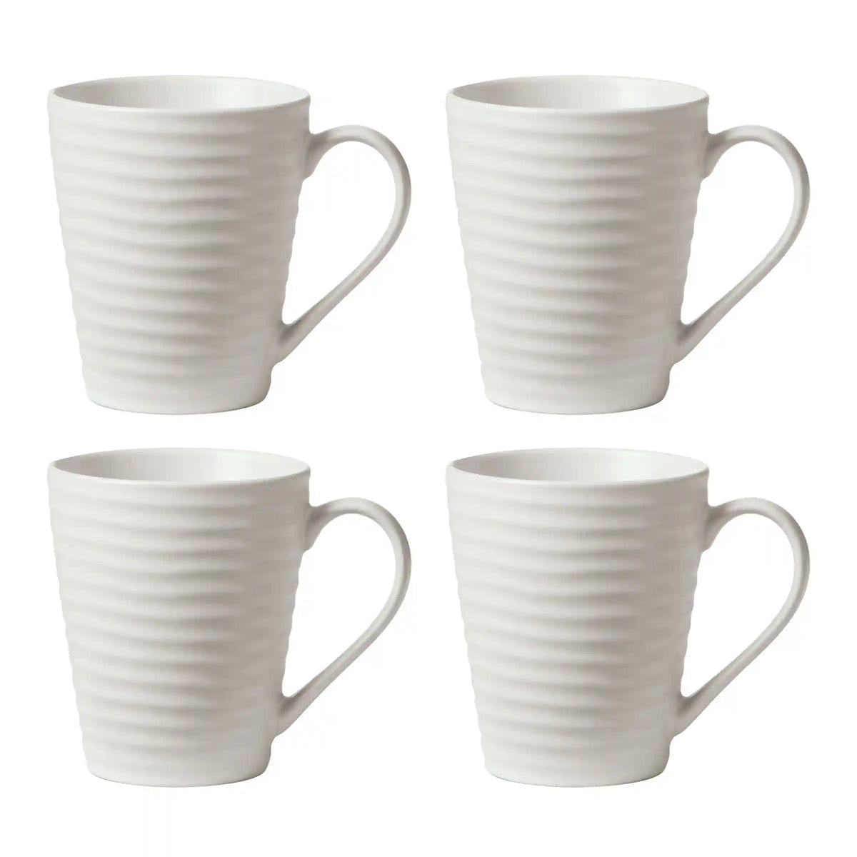 Ridge White Mugs, Set of 4