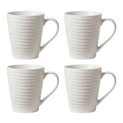 Ridge White Mugs, Set of 4