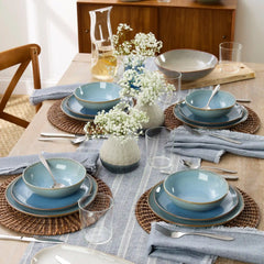 Organic Shades Blue 12-Piece Dinnerware Set