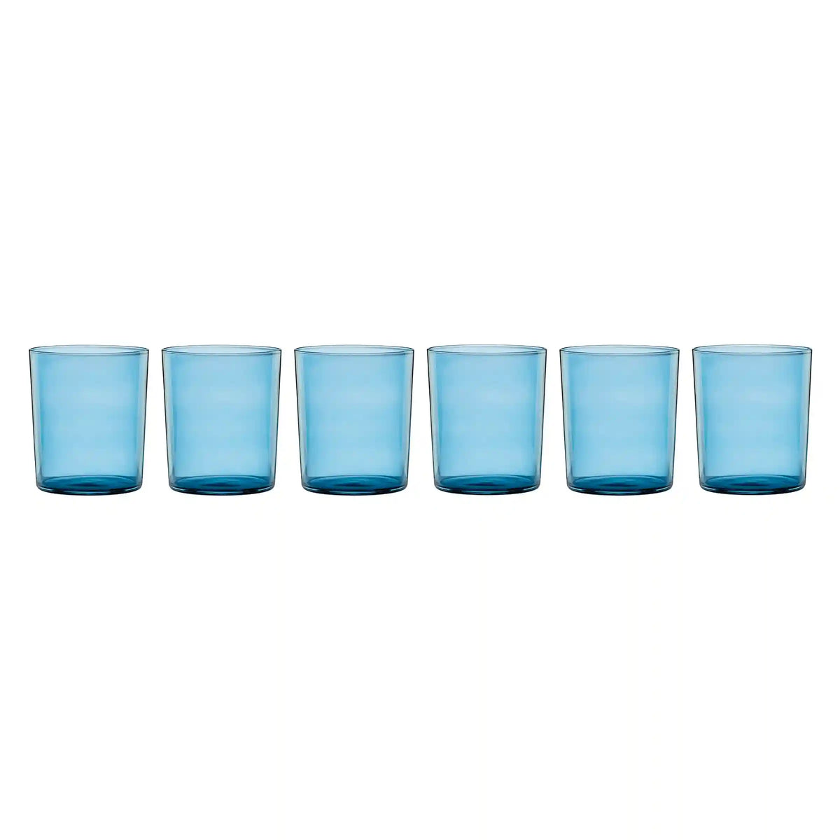 Stackable Blue Tall Glasses, Set of 6