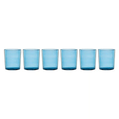 Stackable Blue Tall Glasses, Set of 6