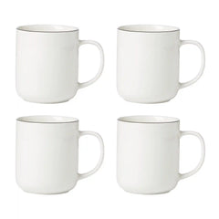 24 Seven Black Rim Mugs, Set of 4