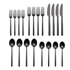 Dean Black Satin 20-Piece Flatware Set