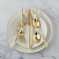 Dean Champagne Satin 20-Piece Flatware Set