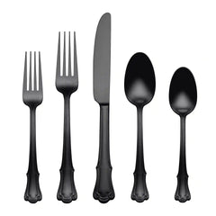 James Street Black Satin 20-Piece Flatware Set