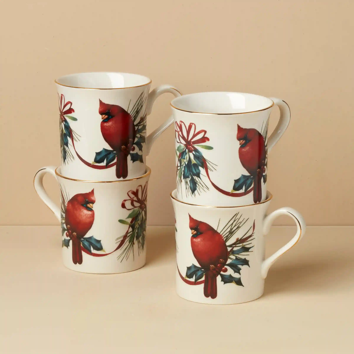 Winter Greetings Mugs, Set of 4
