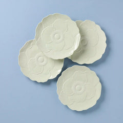 Butterfly Meadow Floral Green Accent Plates, Set of 4