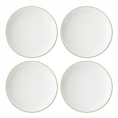 Trianna White Coupe Dinner Plates, Set of 4