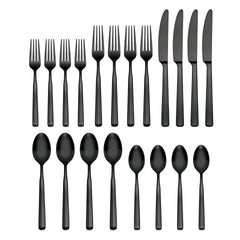 Ryder Black Satin 20-Piece Flatware Set