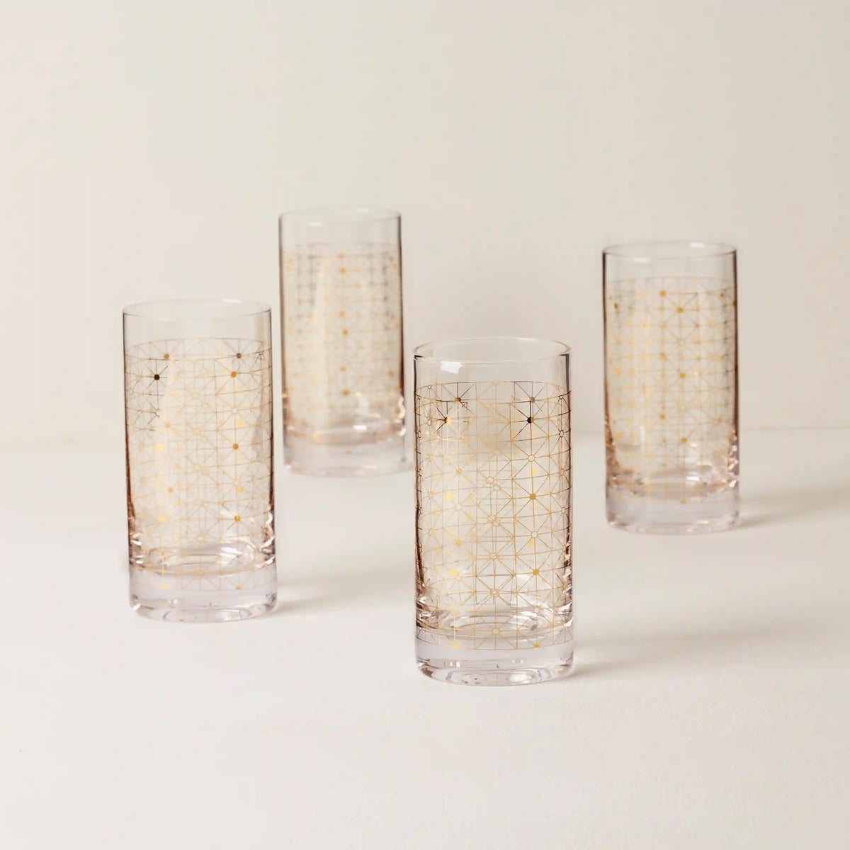 Tuscany Classics Gold Dust Highball Glasses, Set of 4