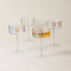 Tuscany Classics Iridescent Coupe Glasses, Set of 4