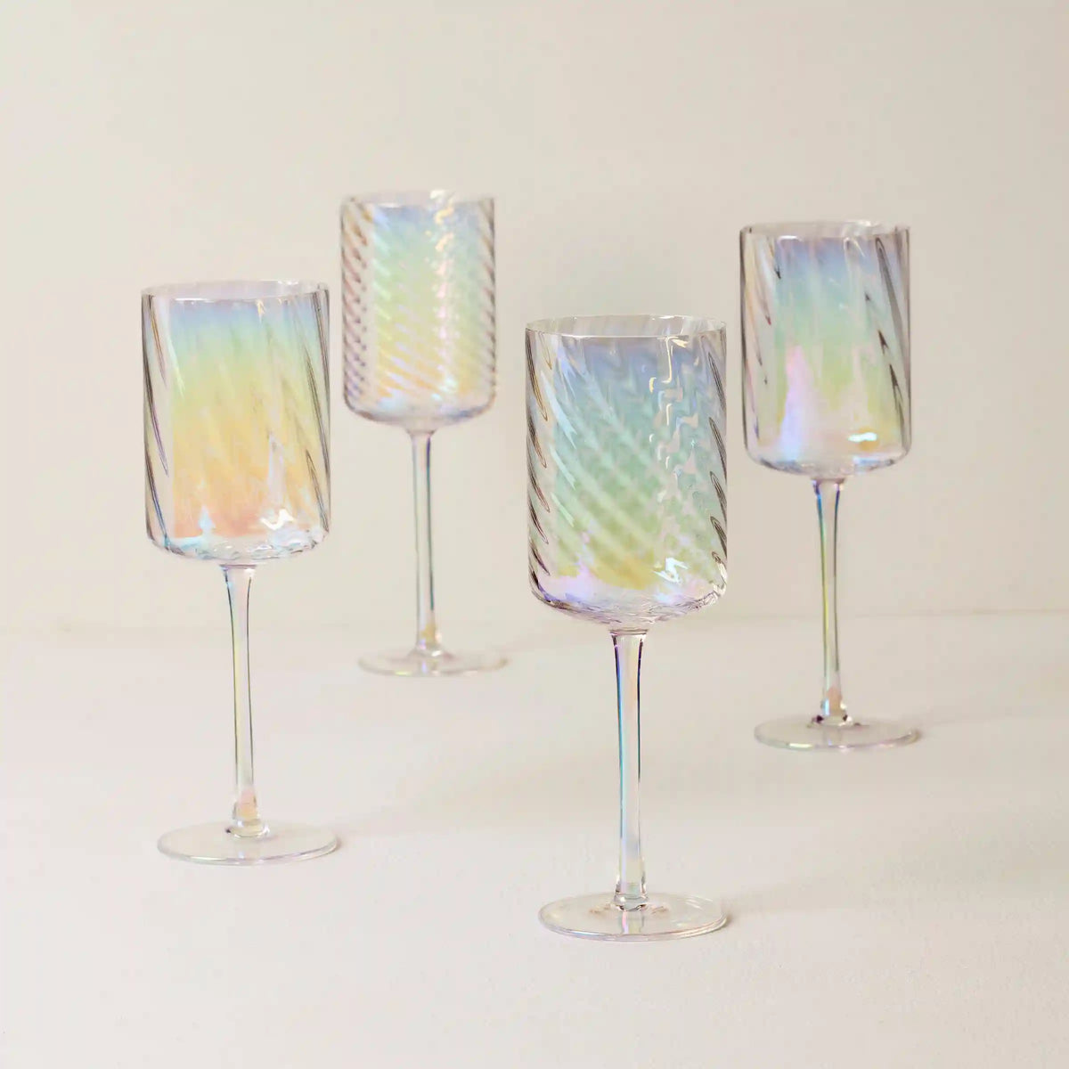 Tuscany Classics Iridescent White Wine Glasses, Set of 4