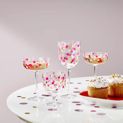 It's Raining Confetti Wine Glasses, Set of 4