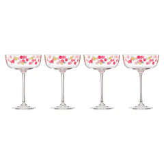 It's Raining Confetti Coupe Glasses, Set of 4