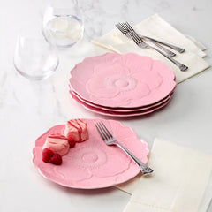 Butterfly Meadow Floral Pink Accent Plates, Set of 4