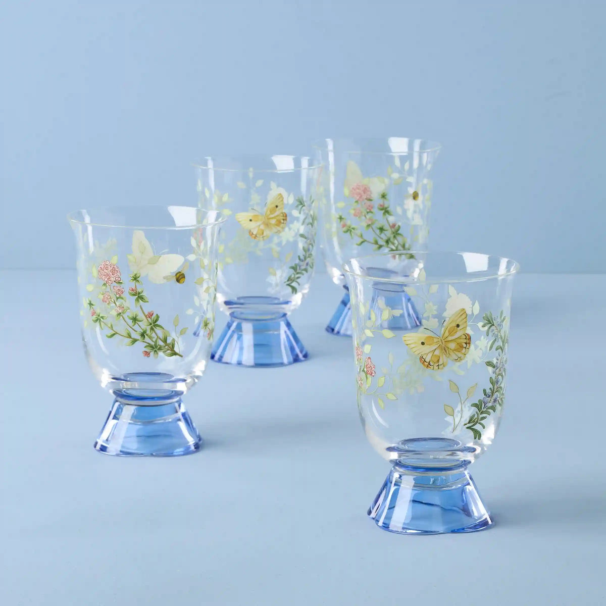 Butterfly Meadow Herbs Short Tumblers, Set of 4
