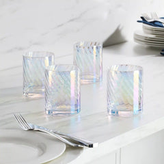 Tuscany Classics Iridescent Double Old-Fashioned Glasses, Set of 4