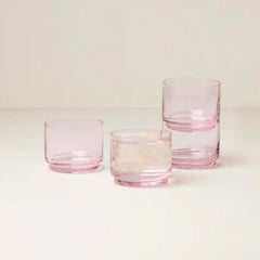 Tuscany Stackable Blush Short Glasses, Set of 4