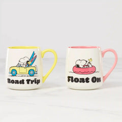 Peanuts Mugs Road Trip-Float On, Set of 2