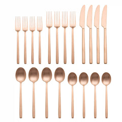 Dean Rose Gold Satin 20-Piece Flatware Set