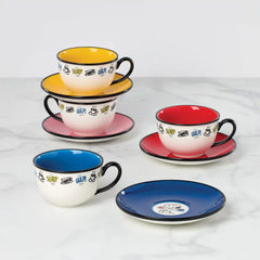 Chef Snoopy Tea Cup & Saucers, Set of 4