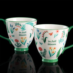 First Blooms Green Mugs, Set of 2