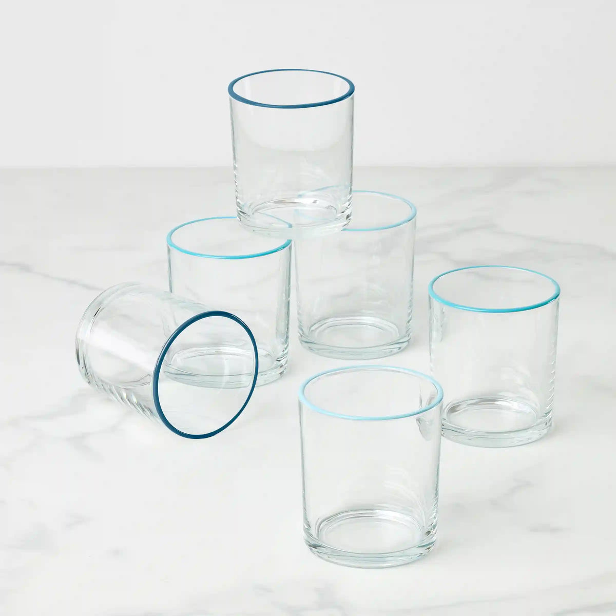 24 Seven Turquoise Medium Tumblers, Set of 6