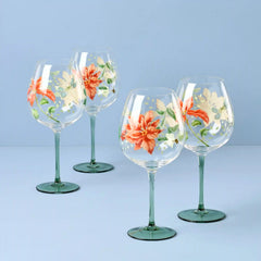 Butterfly Meadow Holiday Balloon Glasses, Set of 4