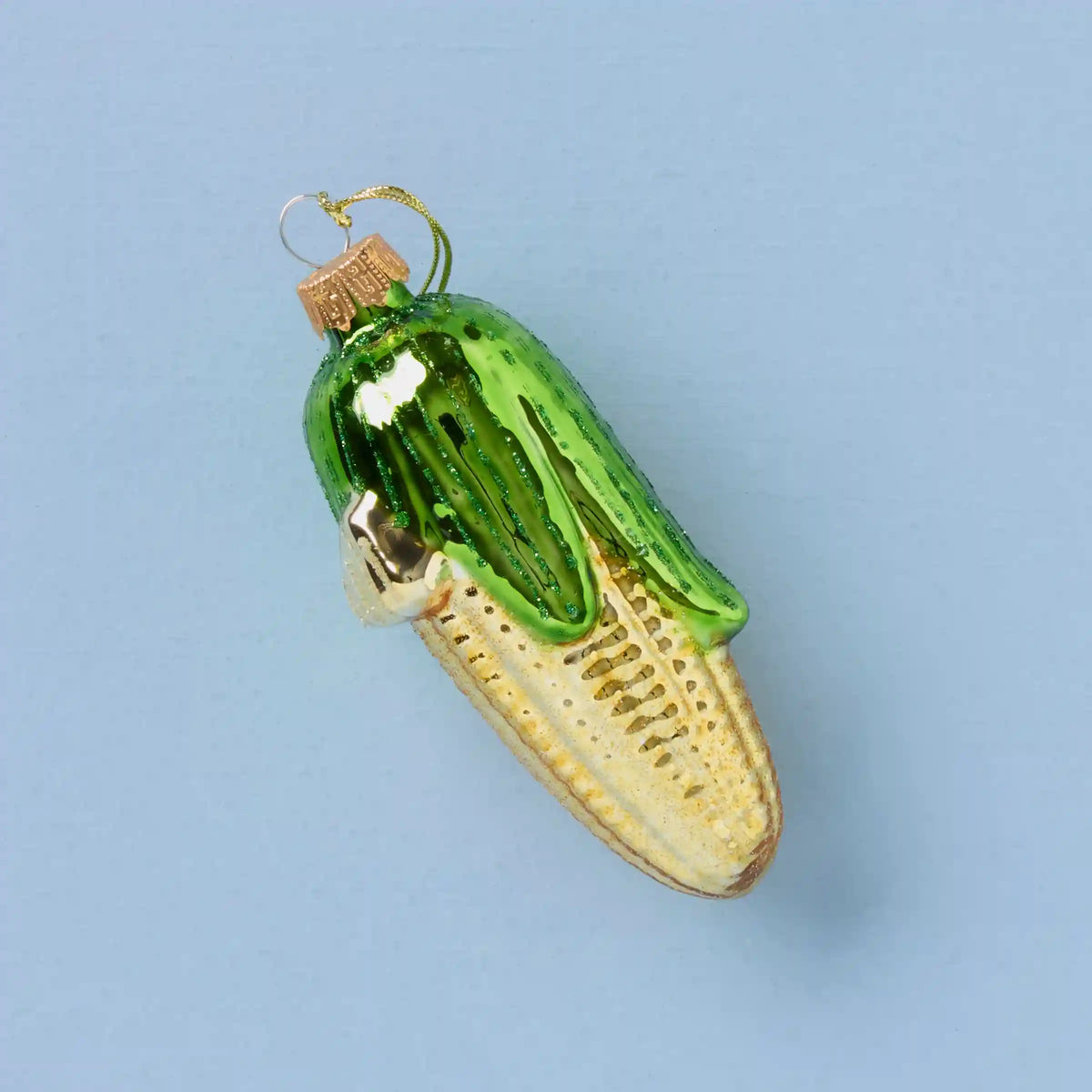 Retro Blown Glass Corn On The Cob Ornament