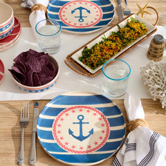 24 Seven Melamine Aweigh We Go 24-Piece Dinnerware Set
