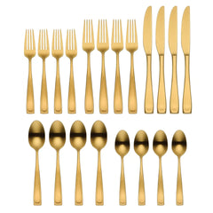 Moda Gold Satin 20-Piece Flatware Set
