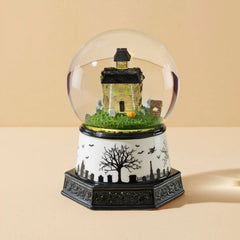 Haunted Village Lit Water Globe