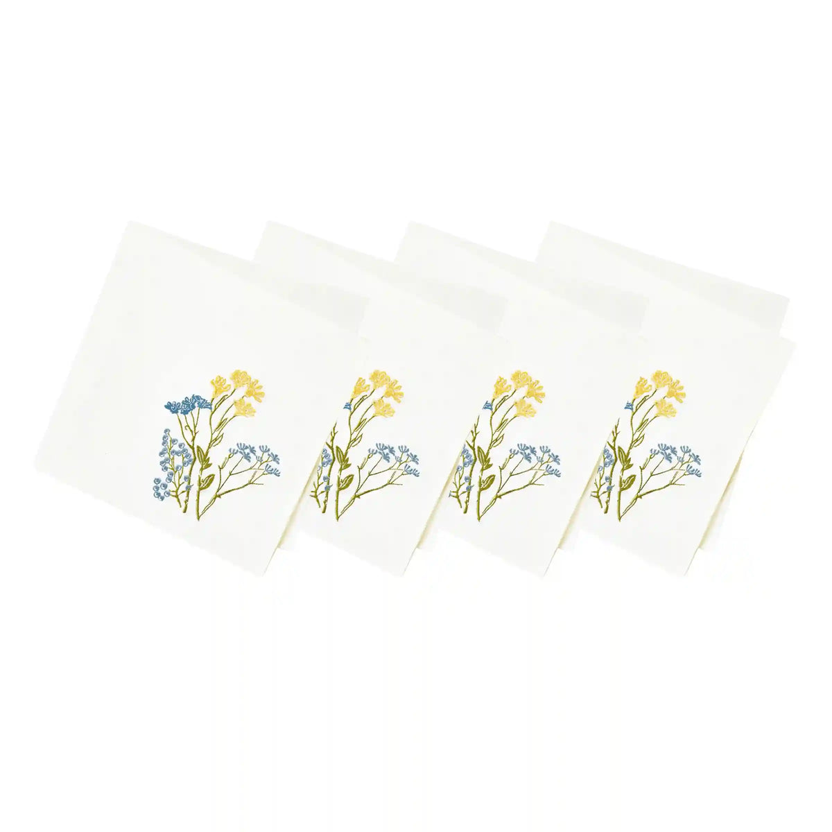 Wildflowers Border Dinner Napkins, Set of 4