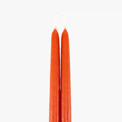 Dripless Vermillion 12 Taper Candles, Set of 2