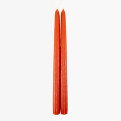 Dripless Vermillion 12 Taper Candles, Set of 2