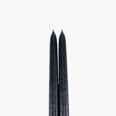 Dripless Black 12 Taper Candles, Set of 2