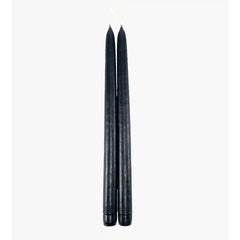 Dripless Black 12 Taper Candles, Set of 2