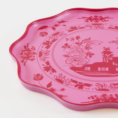 Pink Vintage Botanical Reusable Large Plates, Set of 4