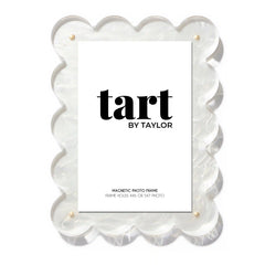 Pearl White Scalloped Acrylic Photo Frame