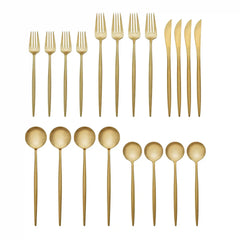 Zephyr Gold Satin 20-Piece Flatware Set