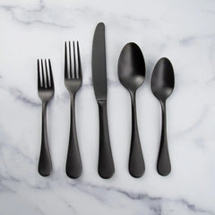 Eloquence Black Satin 20-Piece Flatware Set
