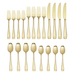 Moda Champagne Satin 20- Piece Flatware Set