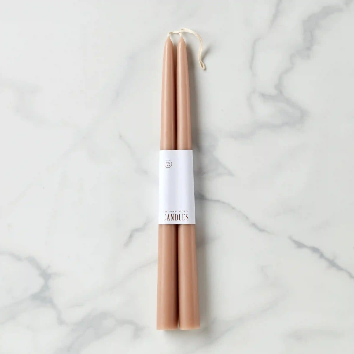 Dipped Greige 12 Taper Candle, Set of 2