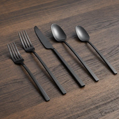 Damaris Black Satin 20-Piece Flatware Set
