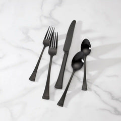 Portola Black Satin 20-Piece Flatware Set